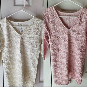 Tees by Tina Shirts Stretchy OS Bundle Pink and Cream